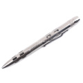 Hollow stainless steel tactical pen with LED light